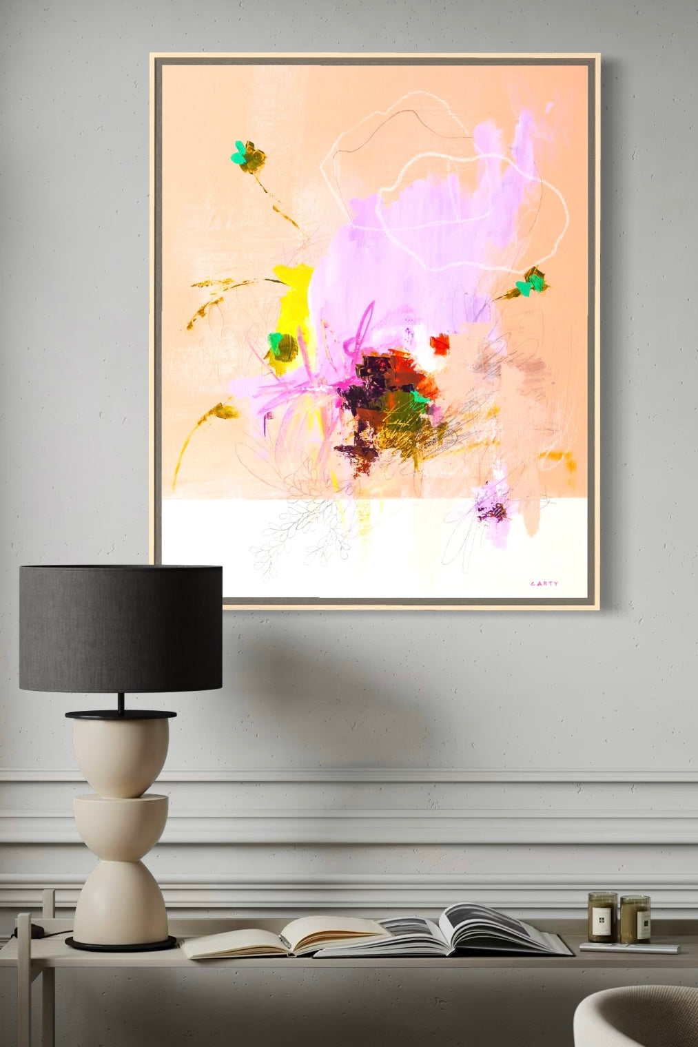 Contemporary Art 原画 Twenty-Five Selfies and a Stiff Drink | Abstract Art Print – Megan