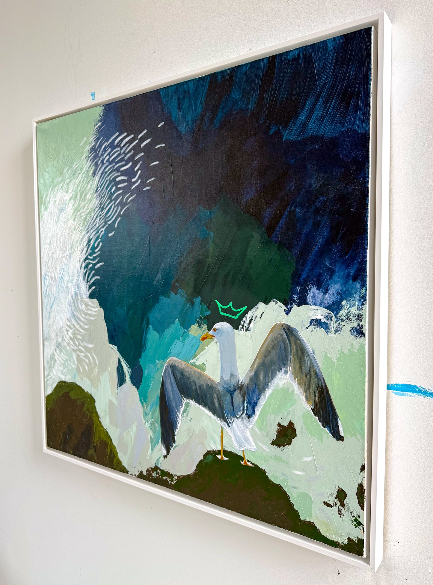 Coastal wall decor with seagull by New England artist Megan Carty