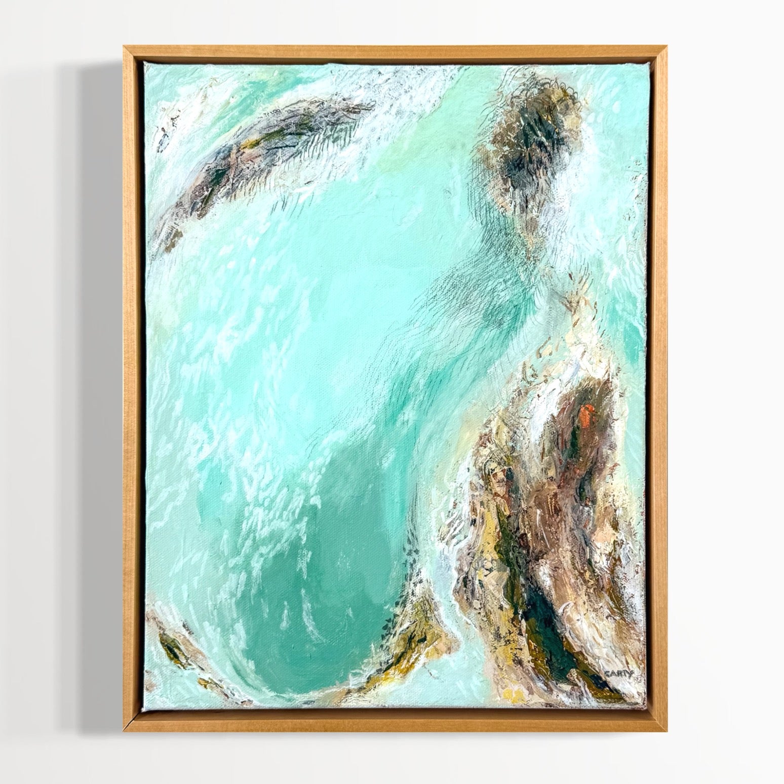 My Inner Lagoon | 11x14 | Abstract Painting – Megan Carty | Wall