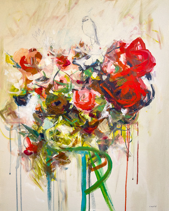 abstract floral painting by Boston artist Megan Carty