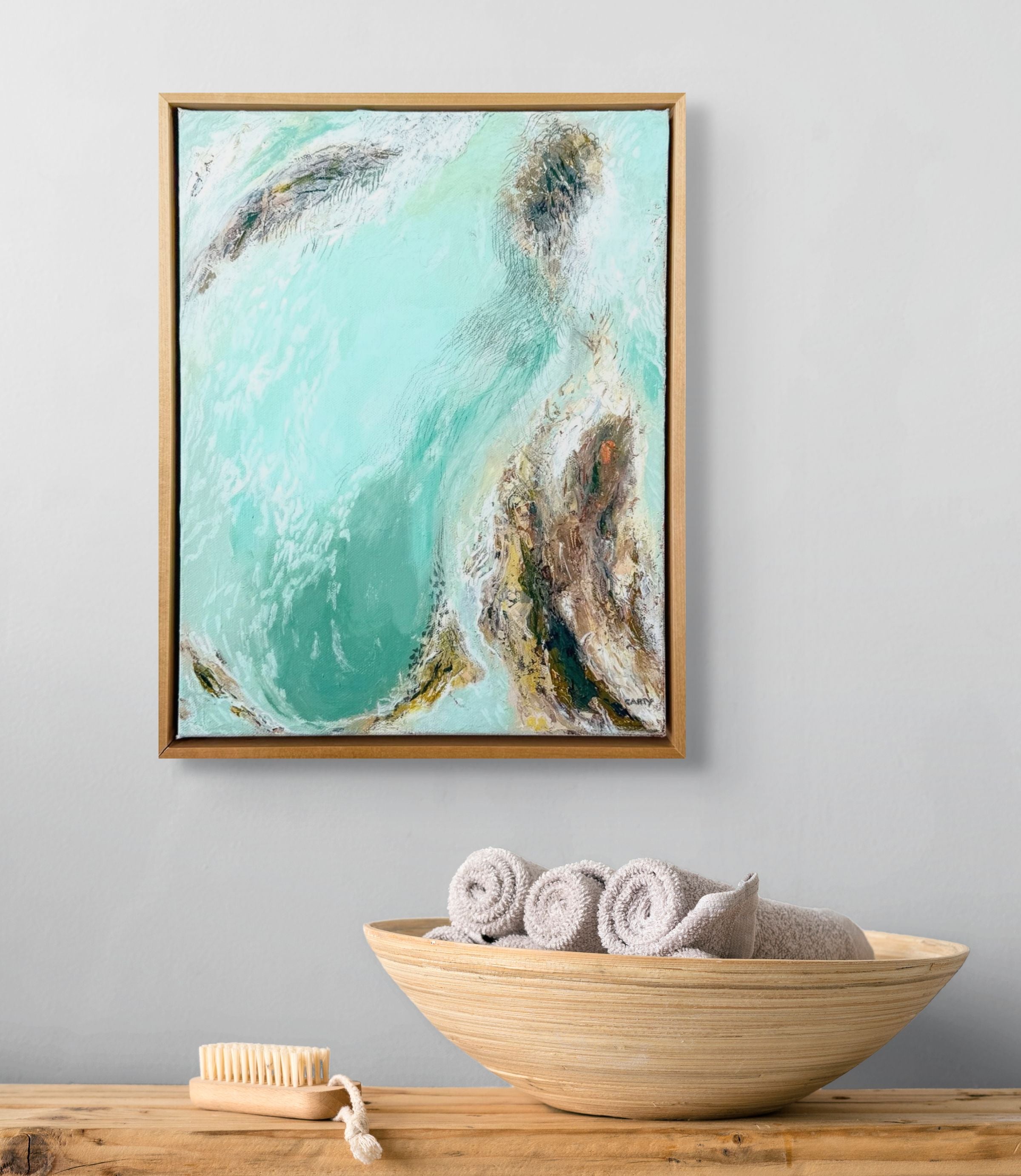 My Inner Lagoon | 11x14 | Abstract Painting – Megan Carty | Wall